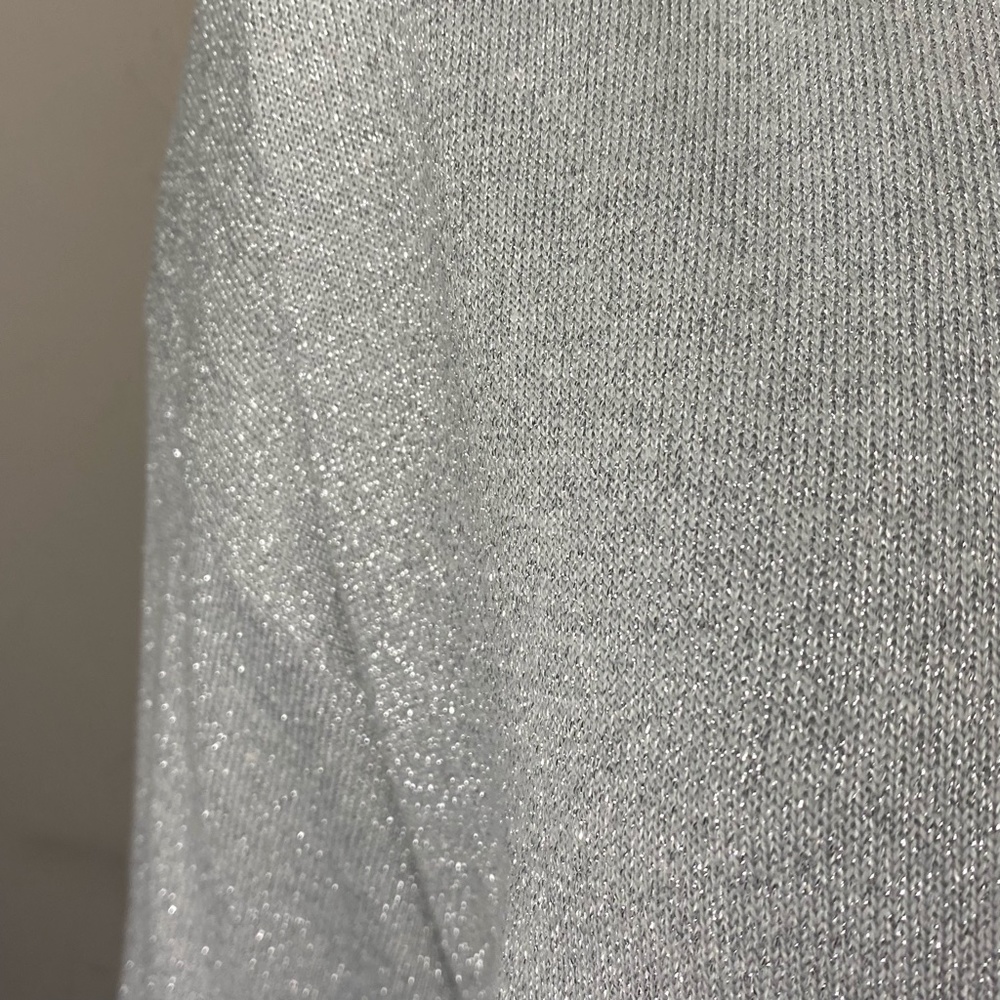 N.E.K. Primary Pieces Silver Sparkle Metallic Woven Shirt Top 3x - Picture 3 of 6